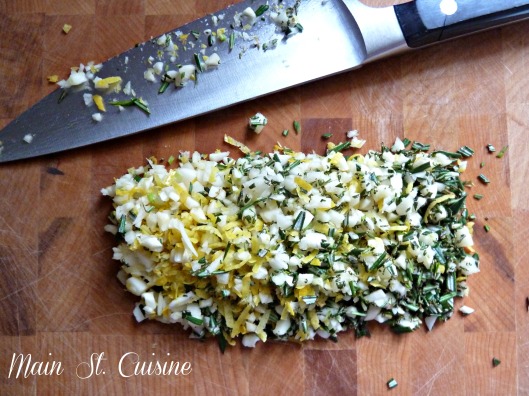 chopped garlic rosemary lemon